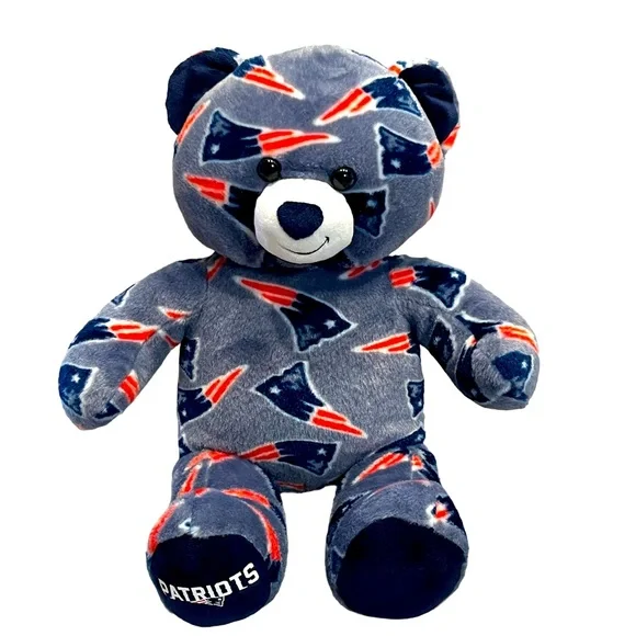 Build A Bear NFL New England Patriots Logo Bear Plush BAB football